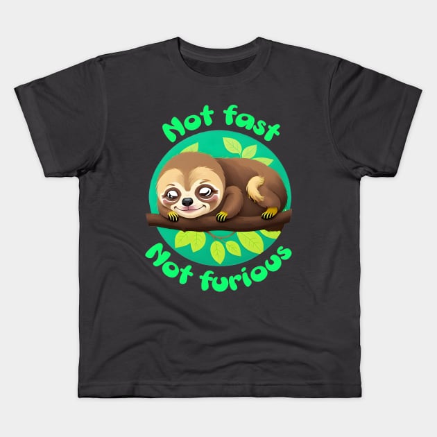 Not Fast Not Furious Kids T-Shirt by Bhagyesh